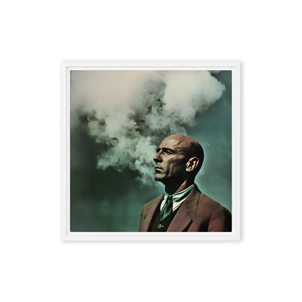 Clouded Thoughts | Canvas with White Frame | 16″×16″