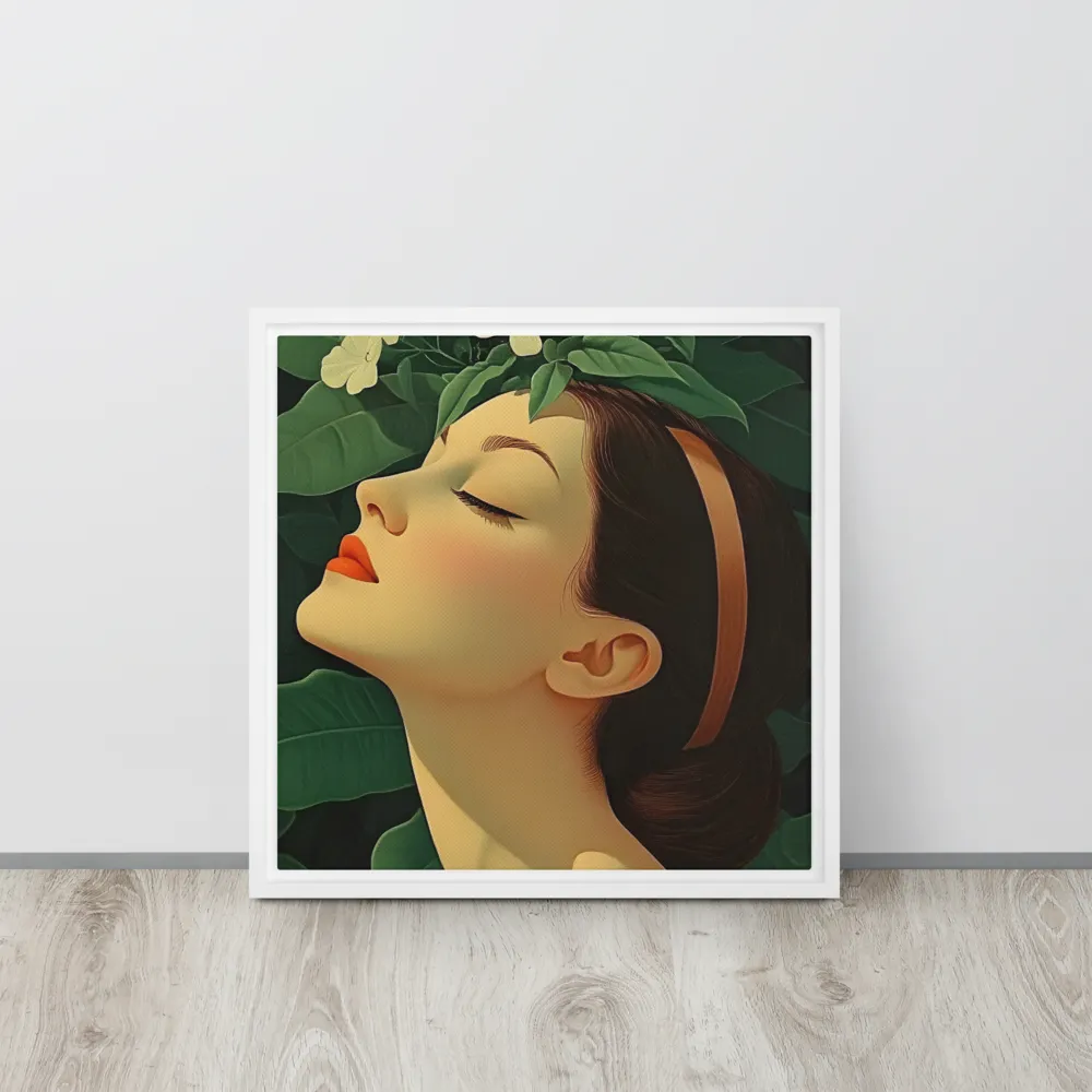Serenity in Bloom | Canvas with White Frame | 16″×16″