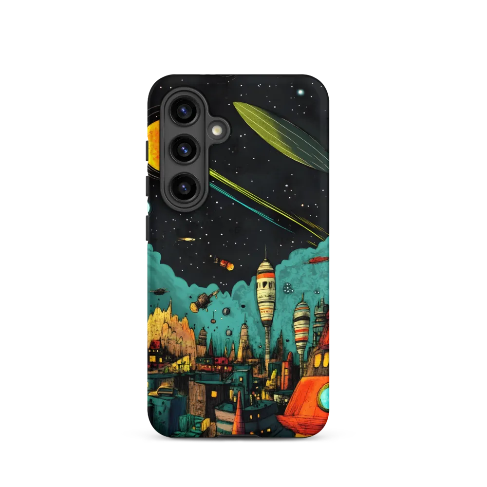 Galactic Cityscape: A Journey Through Imagination | Phone Case |  S24 | Tough Case | Matte