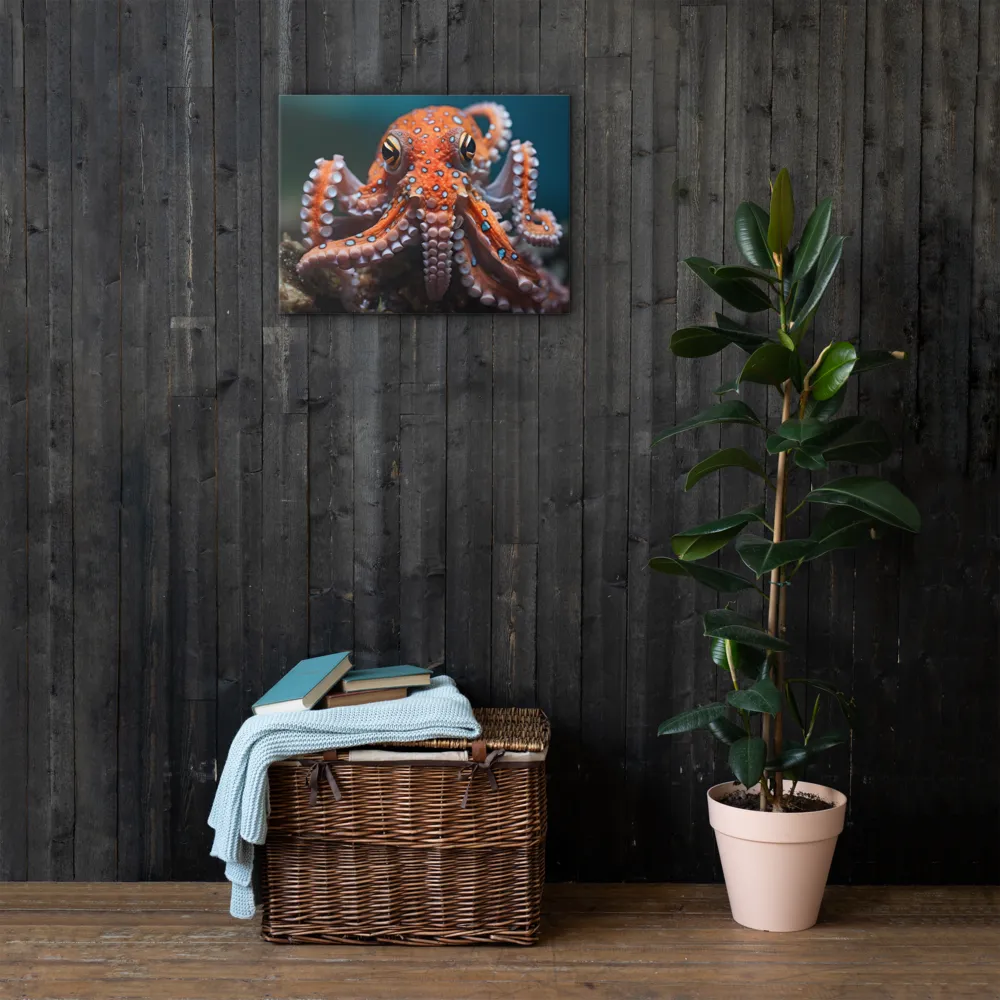 Curiosity of the Deep: The Orange Octopus | Thin Canvas | 18″×24″