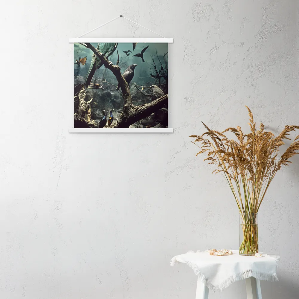 Whispers of the Avian Realm | Poster With White Wood Hanger | 18″×18″