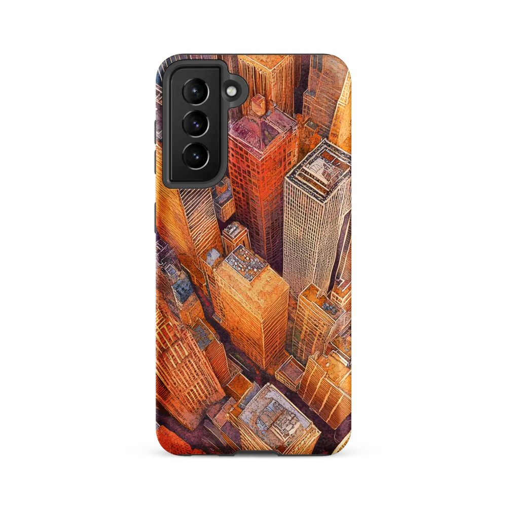 Urban Symphony in Orange and Purple