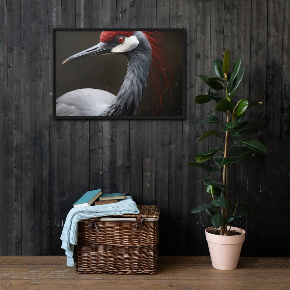 Ember-Crested Elegance | Canvas with Black Frame | 24″×36″