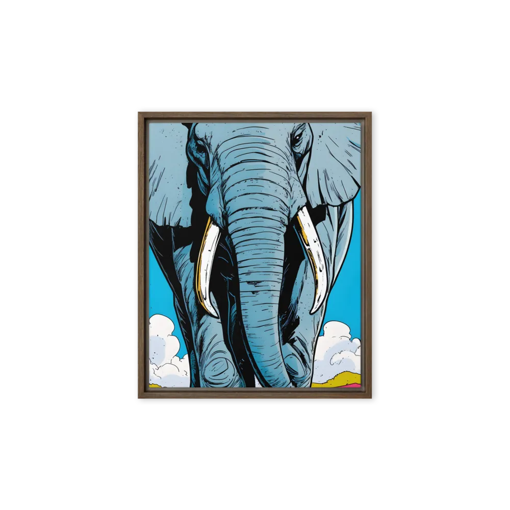 Majestic Presence: The Elephant | Canvas with Brown Frame | 8″×10″