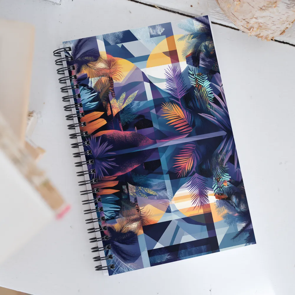 Tropical Serenity: A Modern Landscape | Spiral Notebook