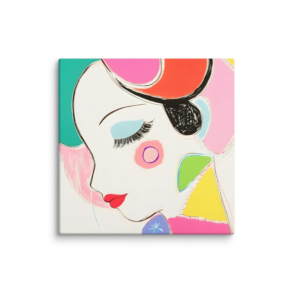 Whimsical Portrait in Colorful Abstraction | Canvas | 30″×30″
