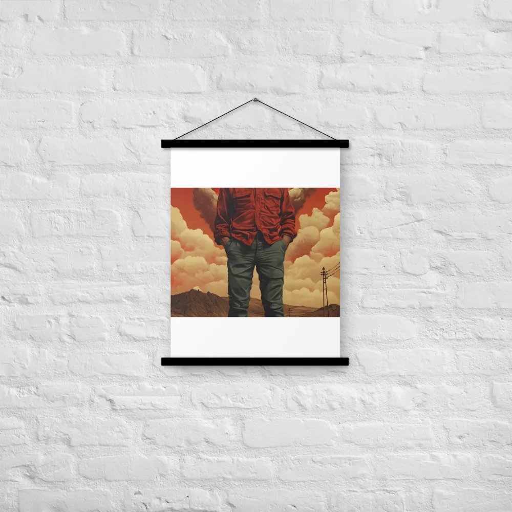 Defiant Spirit in a Surreal Landscape | Poster With Black Wood Hanger | 18″×24″