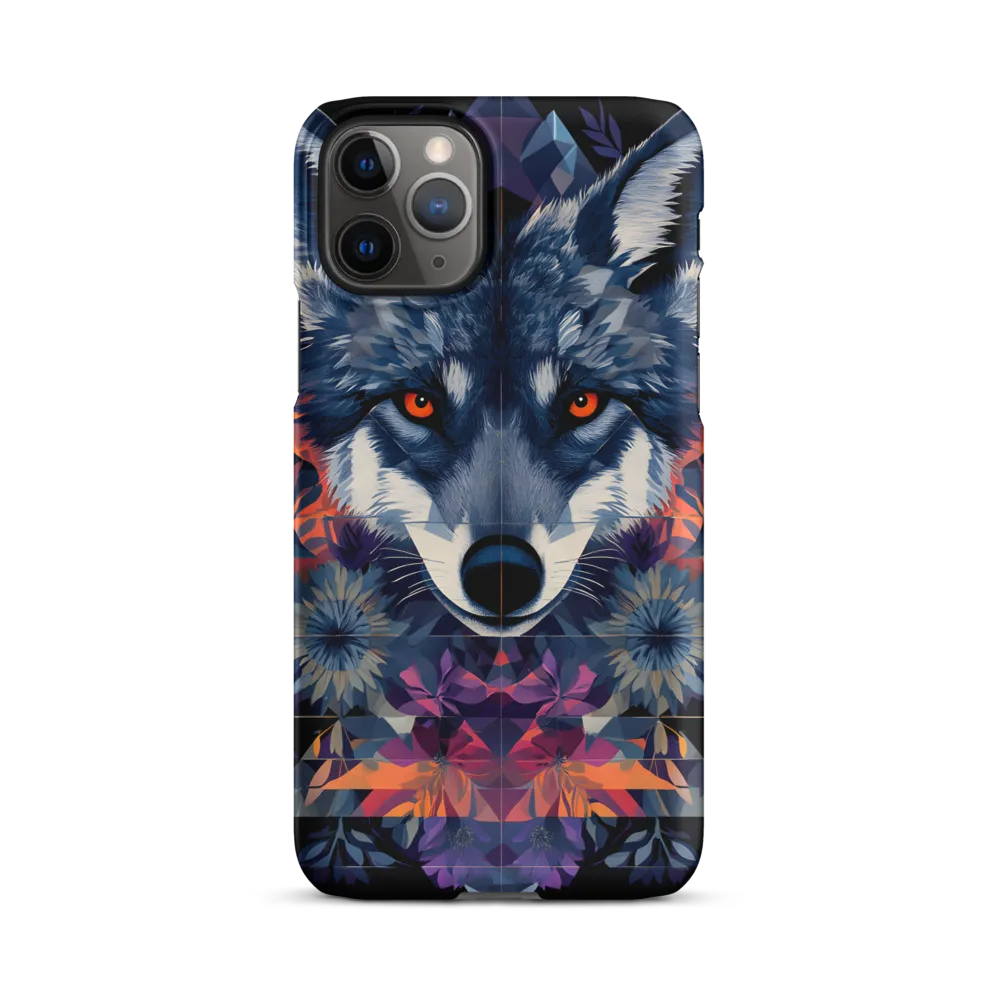 Mystical Wolf Amidst Floral Geometry