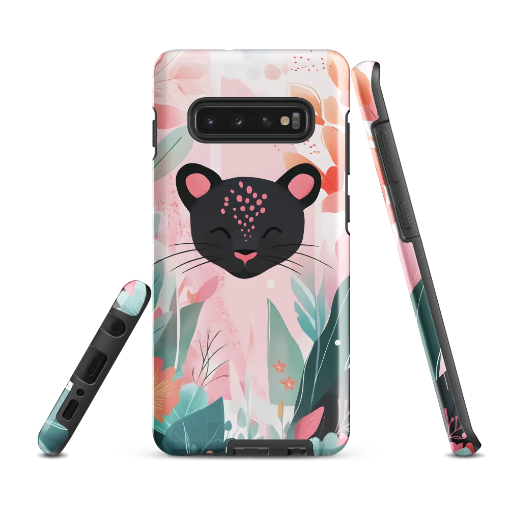 Whimsical Panther in Bloom | Phone Case |  S10 Plus | Tough Case | Glossy