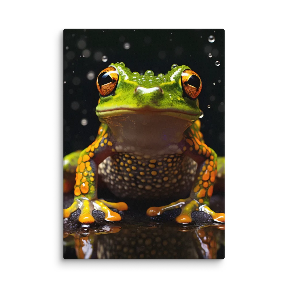 Emerald Elegance: The Frog in Focus | Canvas | 28″×40″