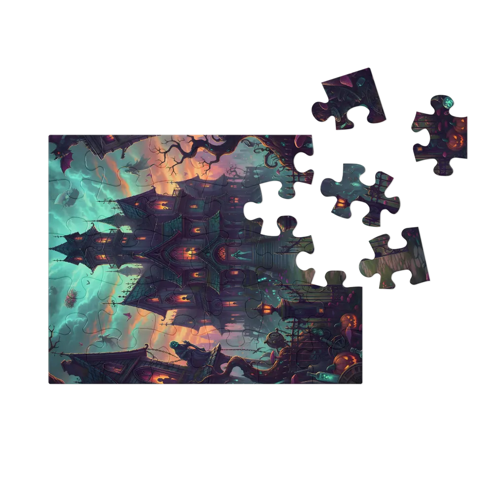 Haunted Manor at Twilight 
 Jigsaw Puzzle in Tin Box