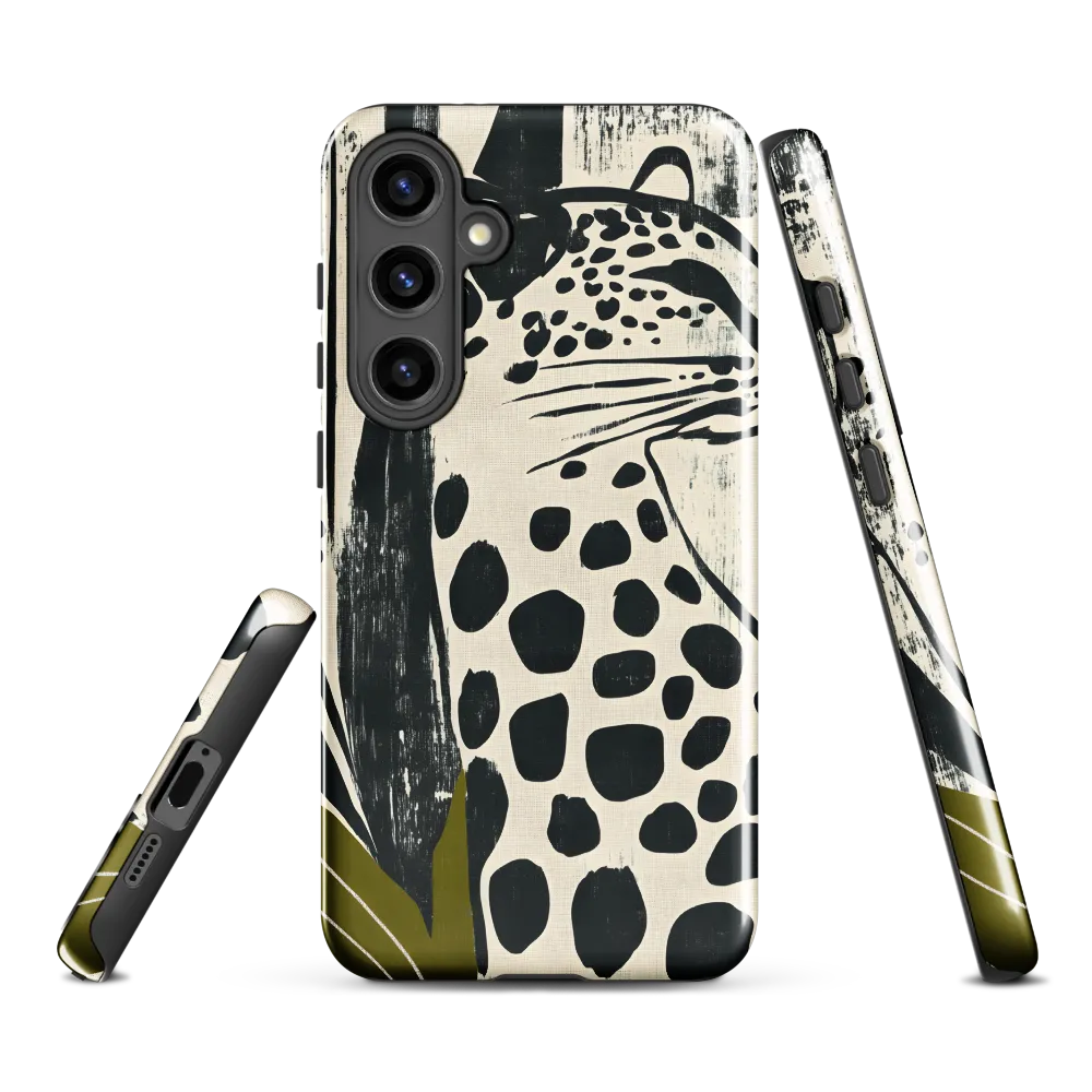 Leopard in Silhouette: A Modern Appeal | Phone Case |  S24 Plus | Tough Case | Glossy