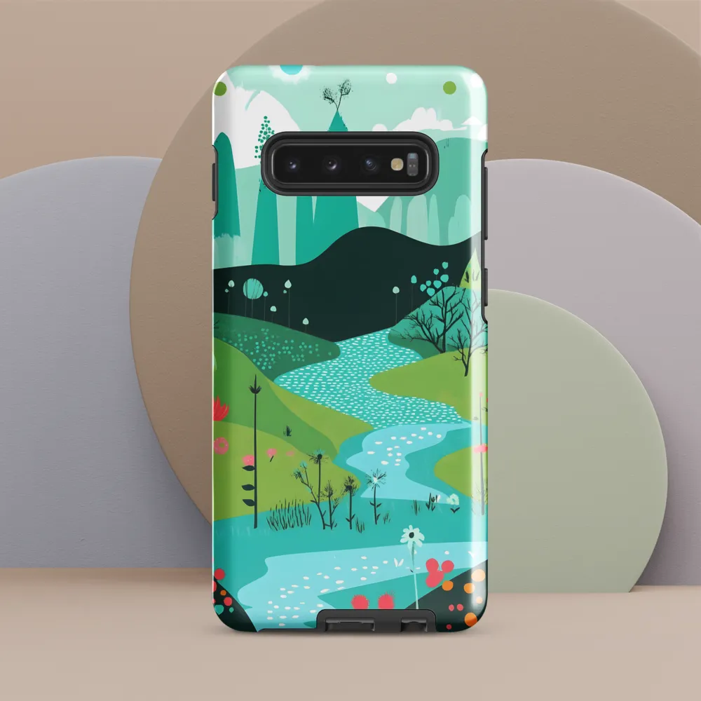 Whimsical River in a Lush Landscape | Phone Case |  S10 Plus | Tough Case | Glossy