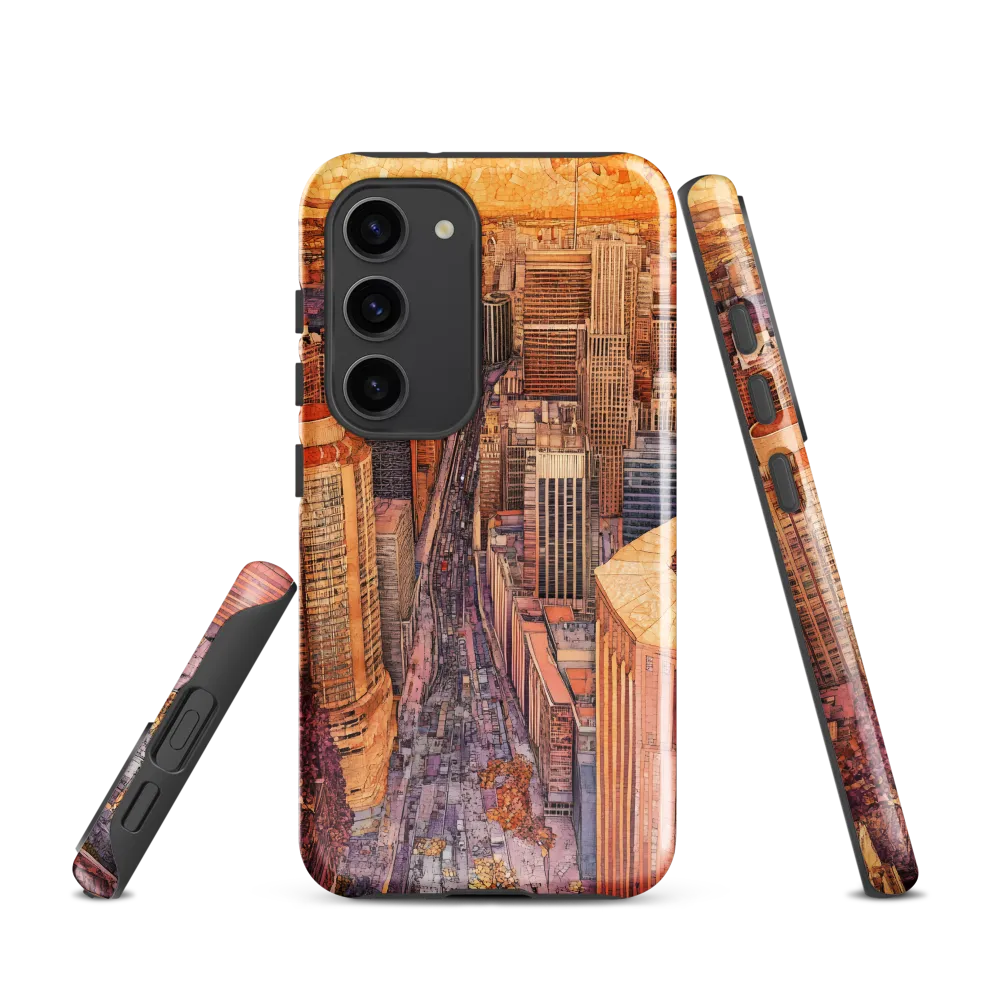 Mosaic Cityscape at Dusk