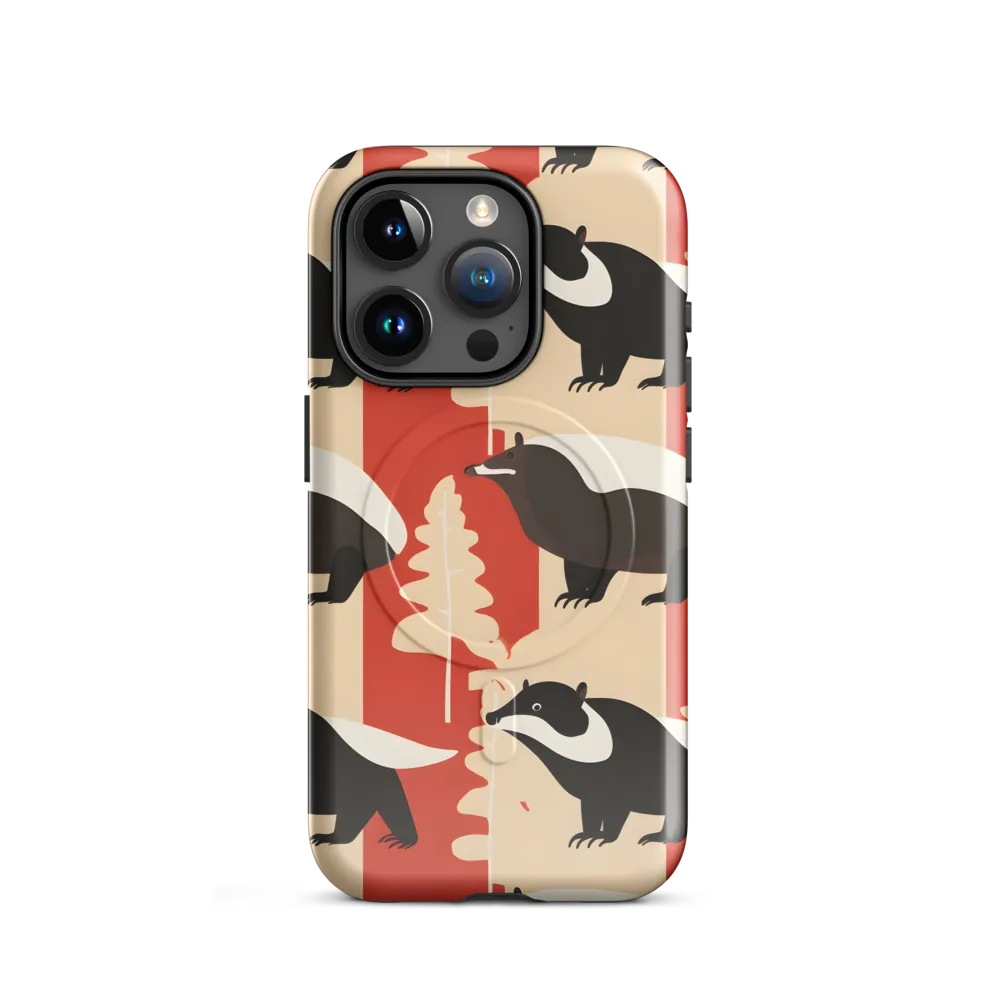 Wildlife Pattern: The Badger Tale | Phone Case |  15 Pro | MagSafe® Tough Case | Glossy