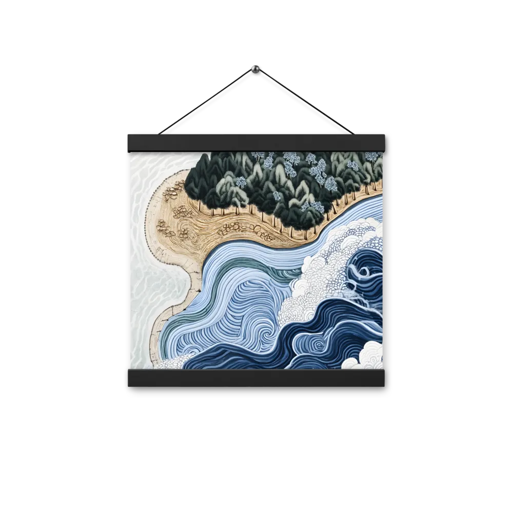 Oceanic Harmony: A Tranquil Landscape | Poster With Black Wood Hanger | 12″×12″