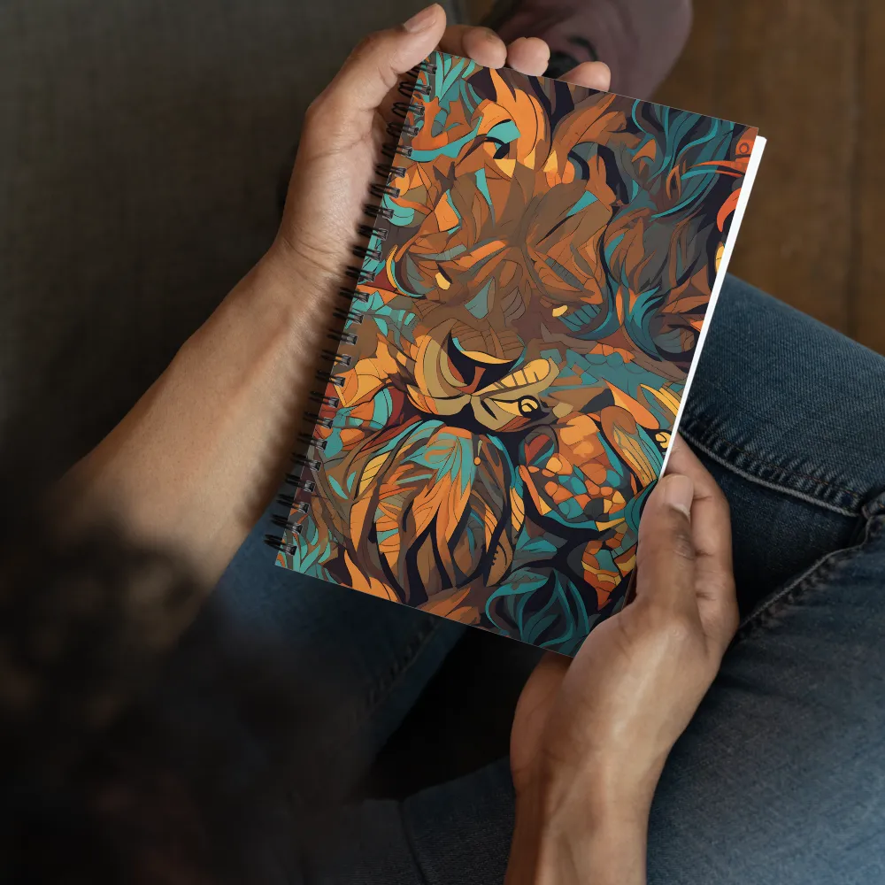 Fierce Royalty: A Geometric Exploration of Lions | Spiral Notebook