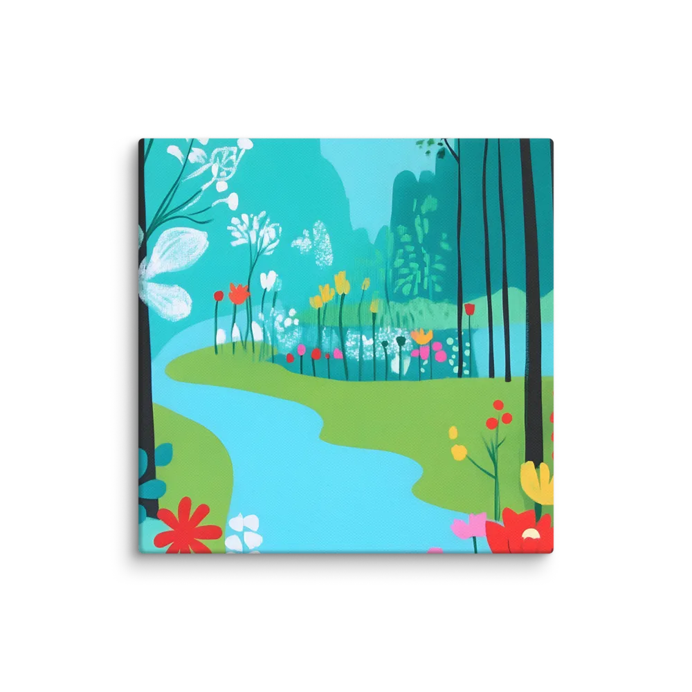 Whispers of Spring: A Colorful Retreat | Canvas | 14″×14″