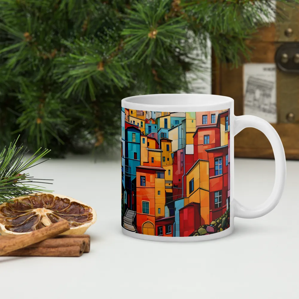 Vibrant Village: A Cubist Journey | Mugs | Multiple Sizes & Colors