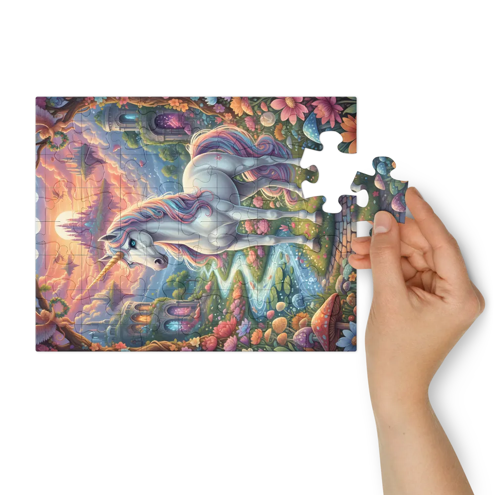 Enchanted Unicorn 
 Jigsaw Puzzle in Tin Box