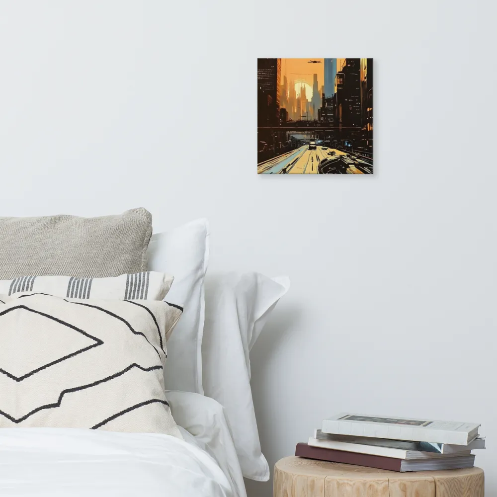 Metro Nexus: A Futuristic Cityscape | Canvas | 12″×12″
