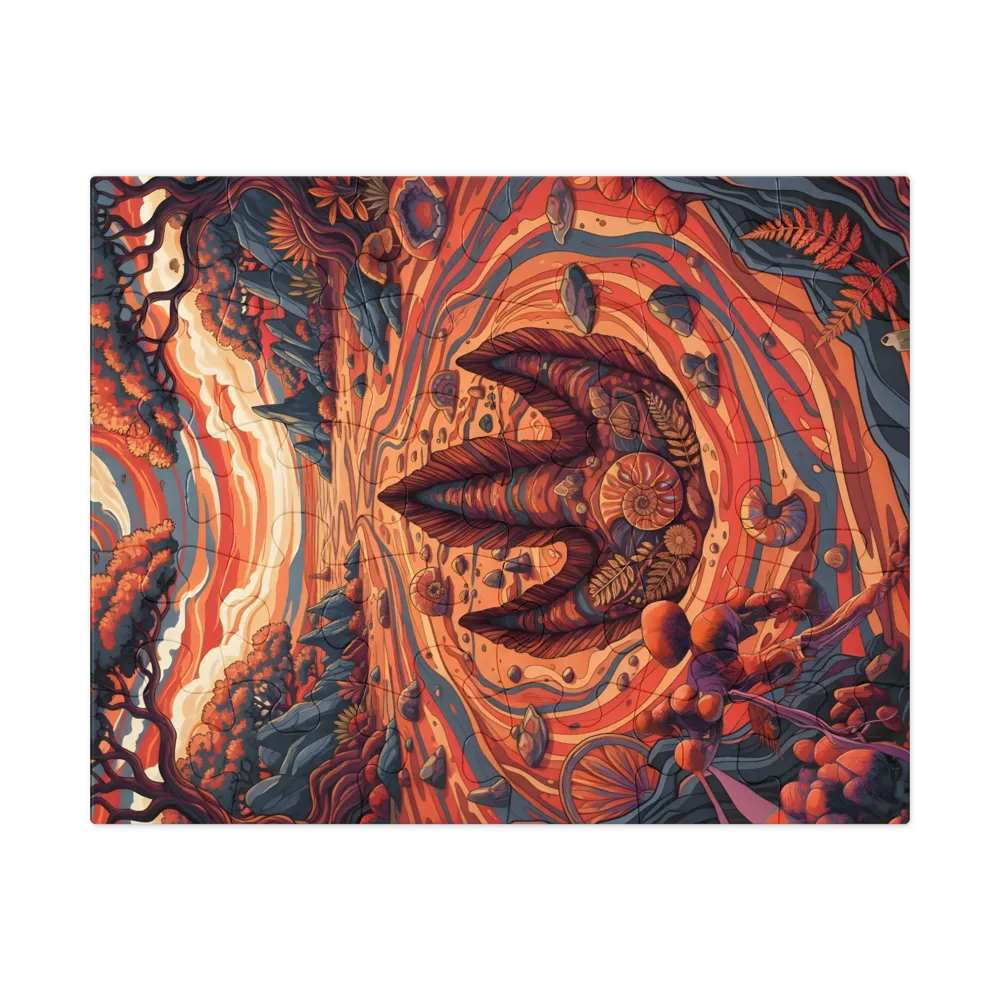 Ammonite River 
 Jigsaw Puzzle in Tin Box