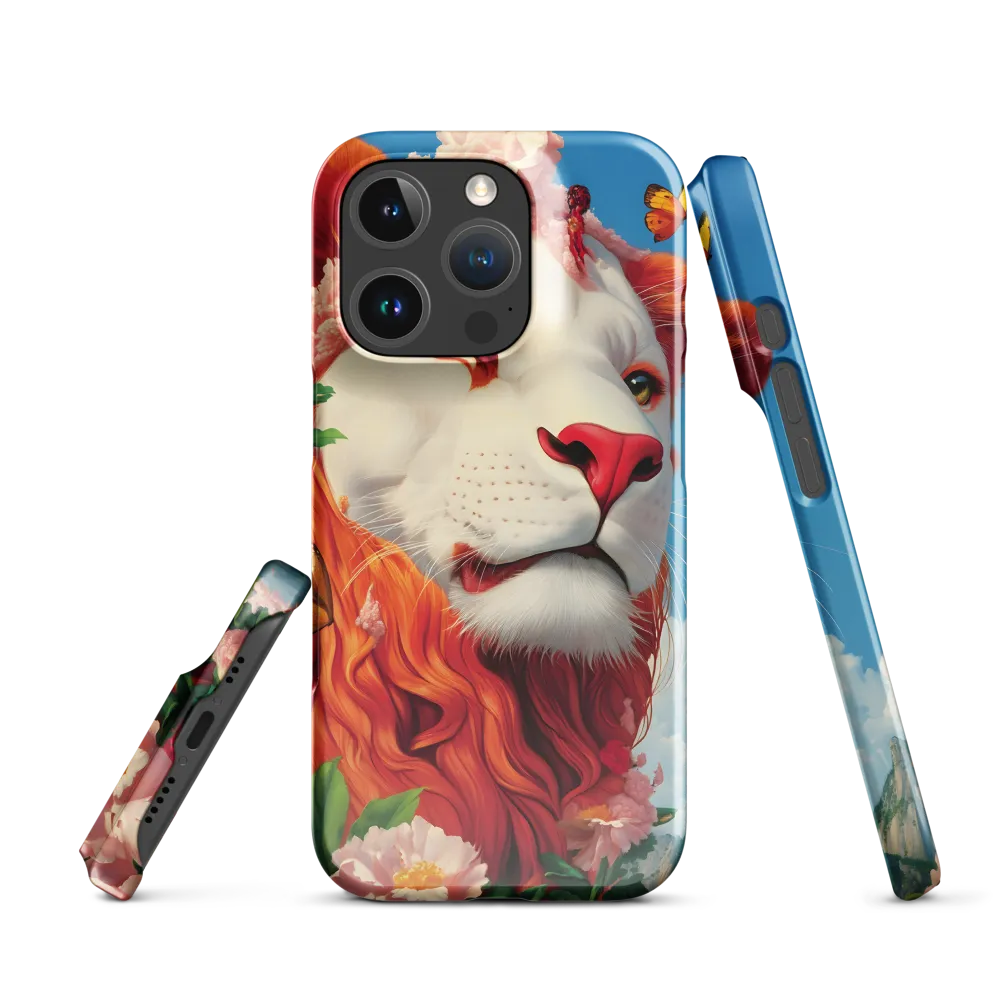 Majestic Lion Amidst Floral Splendor