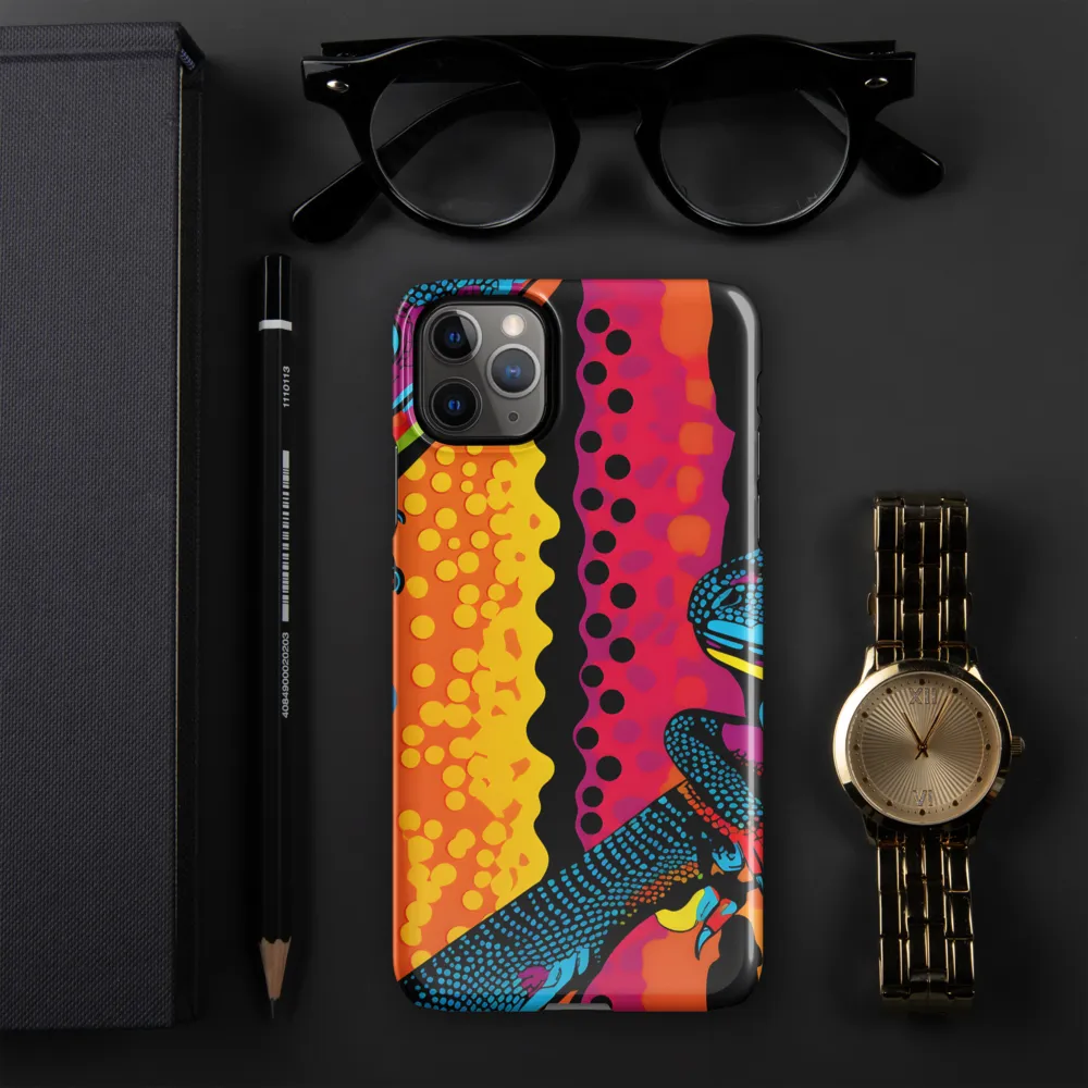 Colorful Encounters: The Playful Geckos | Phone Case |  11 Pro Max | Snap Case | Glossy