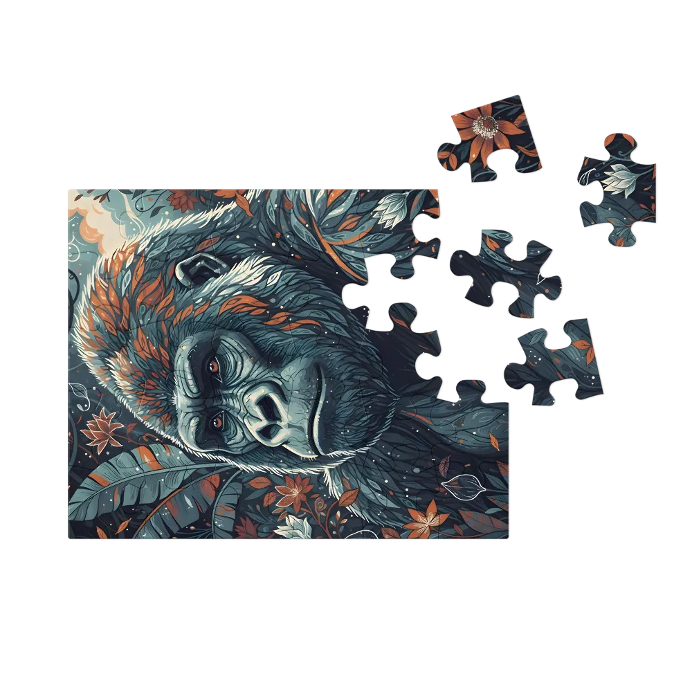 Gorilla in Bloom 
 Jigsaw Puzzle in Tin Box