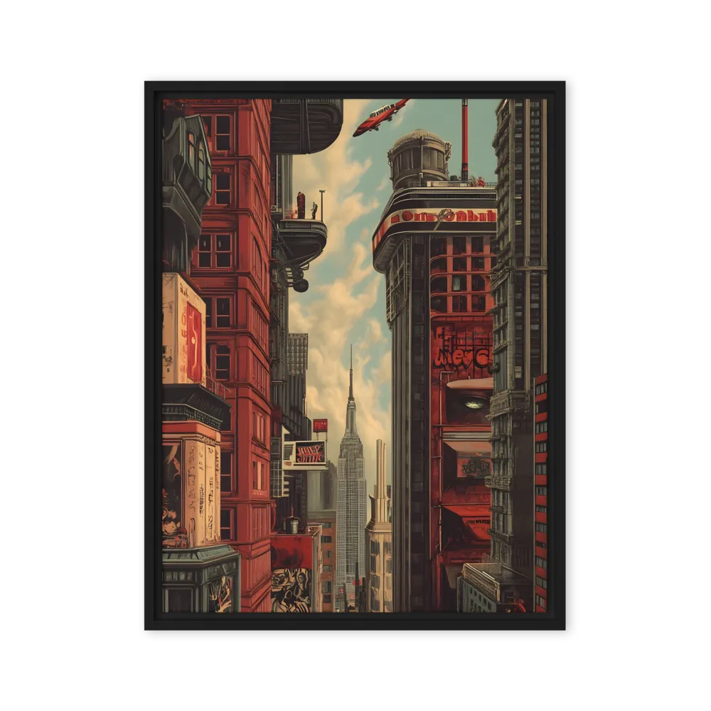 A Glimpse of Tomorrow: Urban Ambition | Canvas with Black Frame | 24″×32″
