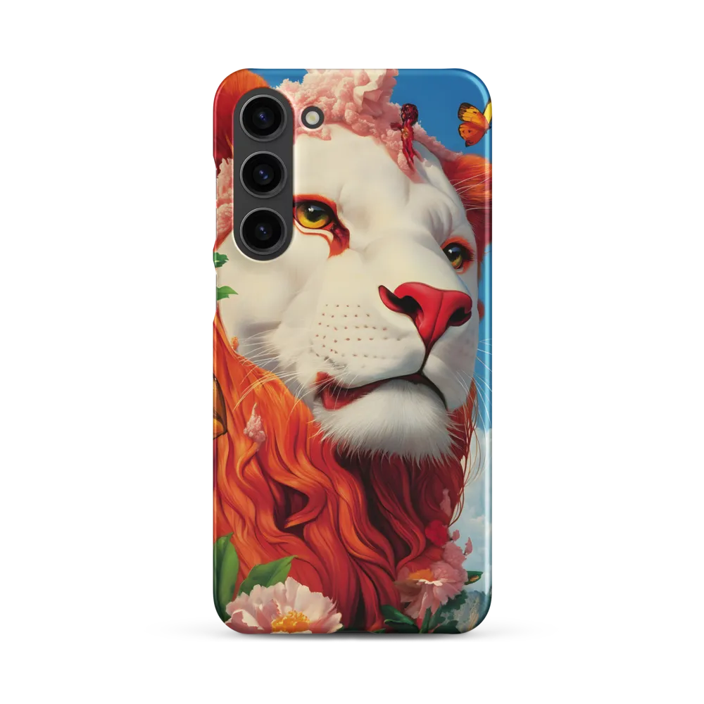 Majestic Lion Amidst Floral Splendor
