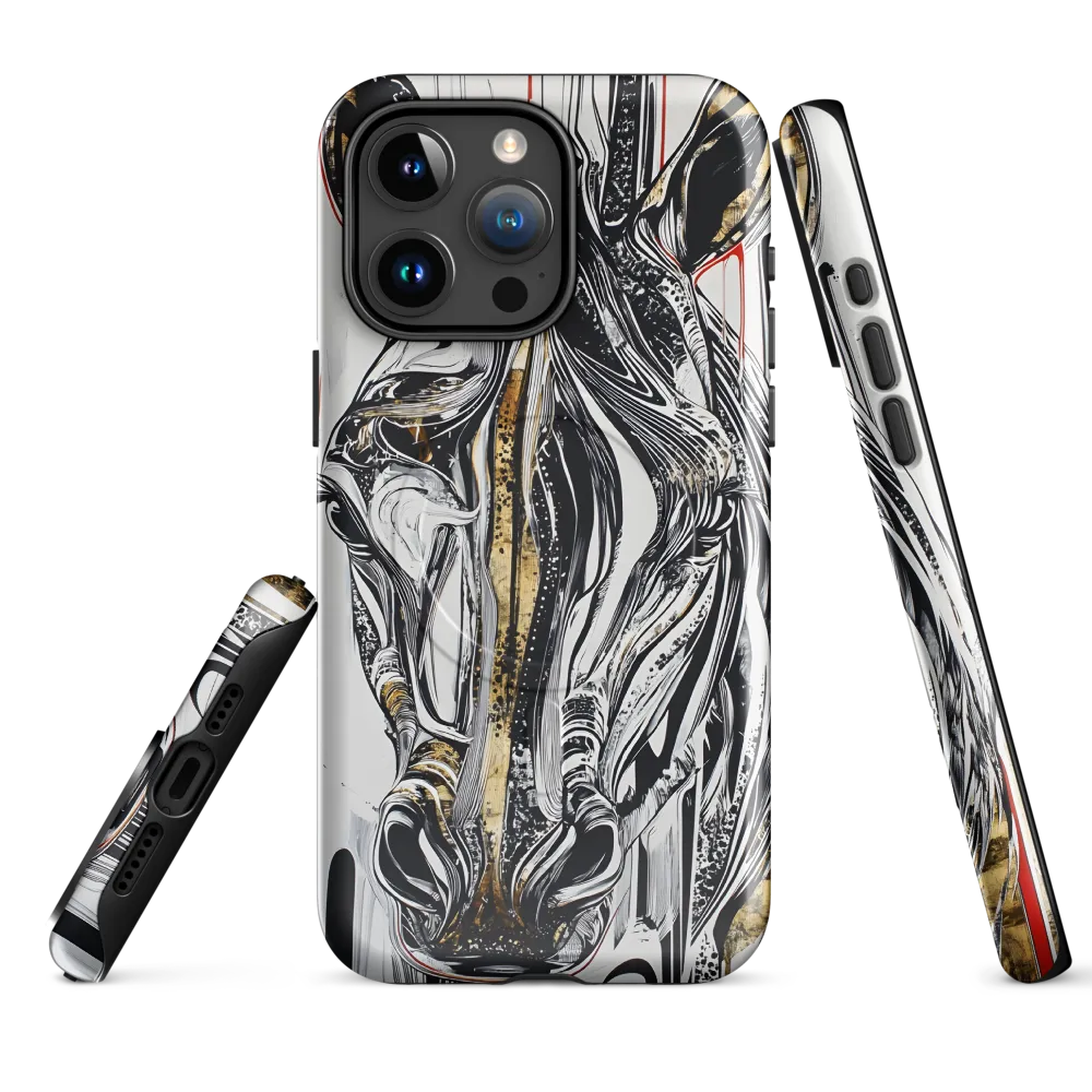 Ethereal Majesty: The Abstract Zebra | Phone Case |  15 Pro Max | MagSafe® Tough Case | Glossy