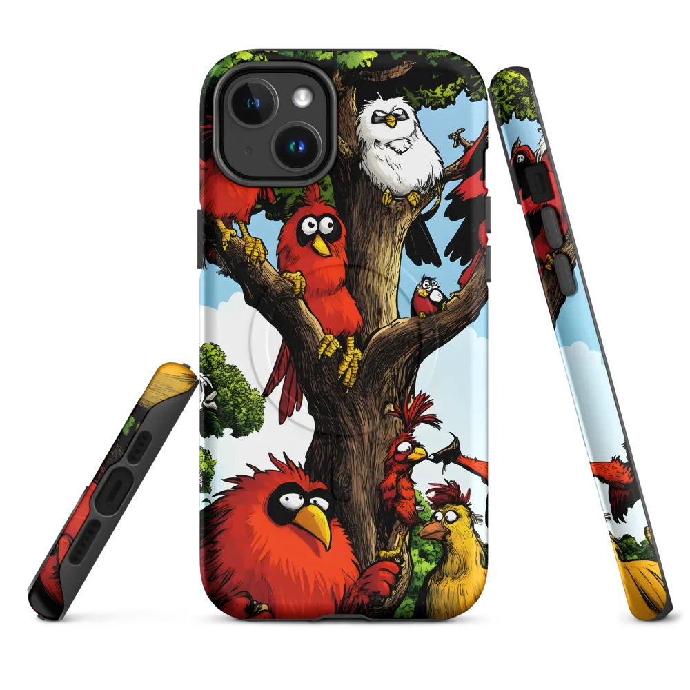 Whimsical Avian Gathering | Phone Case |  14 Plus | MagSafe® Tough Case | Matte