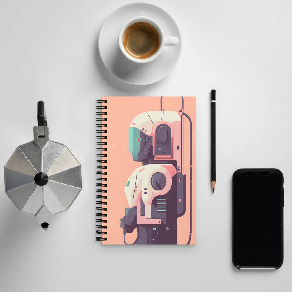 Futuristic Astronaut Bot | Spiral Notebook