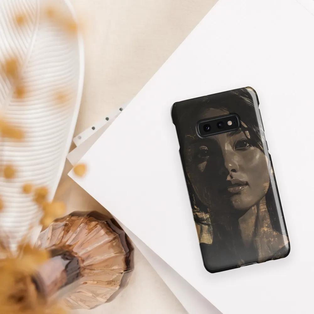 Golden Gaze: A Contemporary Portrait | Phone Case |  S10e | Snap Case | Glossy