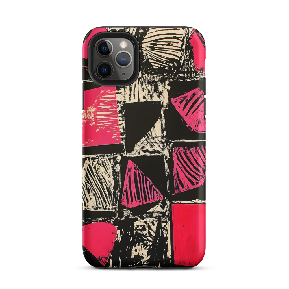 Geometric Symphony in Pink and Black