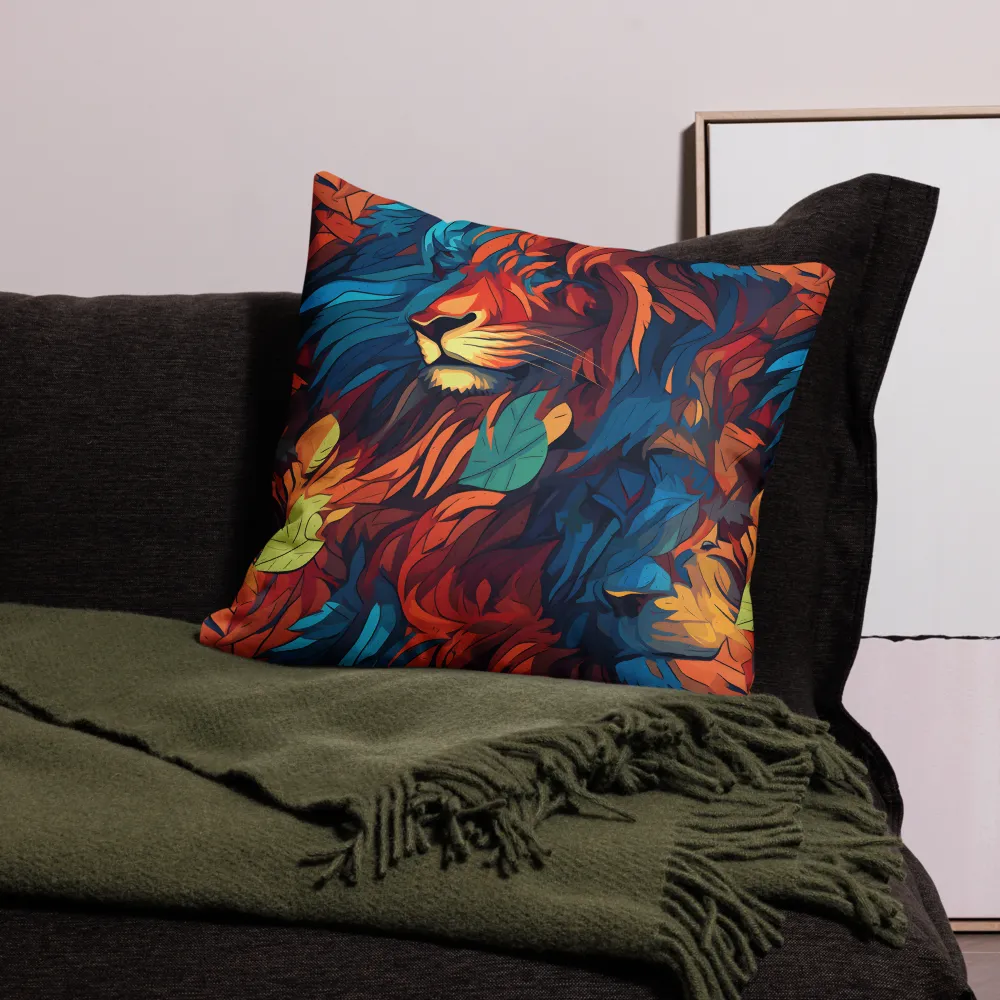 Harmony of Strength: The Lion and Nature | Pillow | 22″×22″