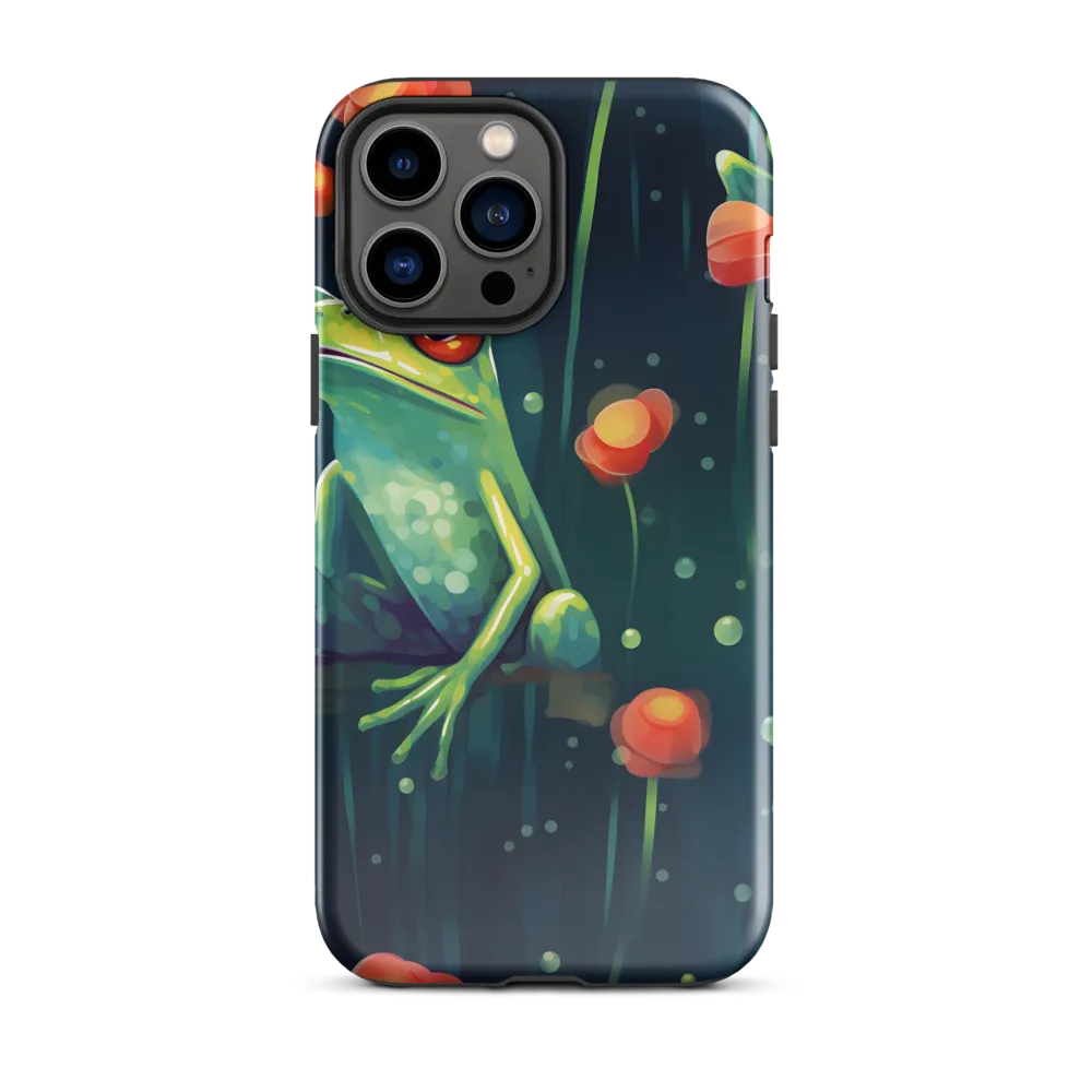 Playful Frogs in a Lush Pond