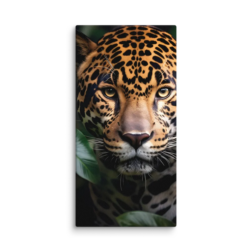 The Intensity of Nature: A Jaguar’s Gaze | Canvas | 10″×20″