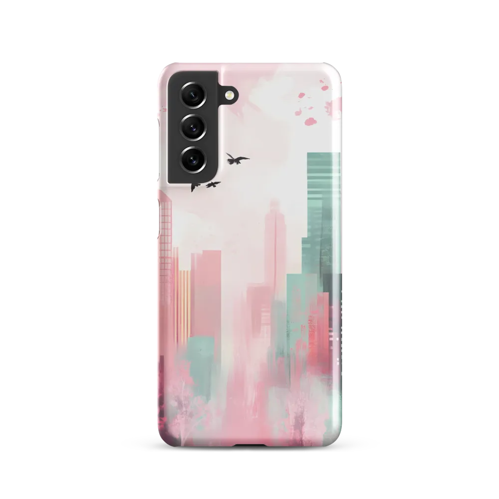 Dreamy Cityscape in Pink and Cyan