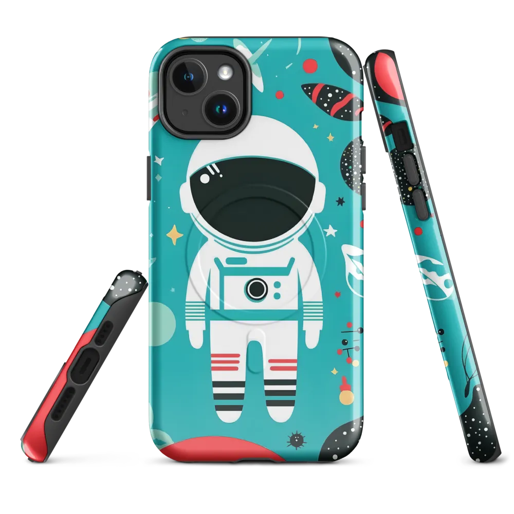 Whimsical Astronaut in Cosmic Wonderland | Phone Case |  14 Plus | MagSafe® Tough Case | Glossy