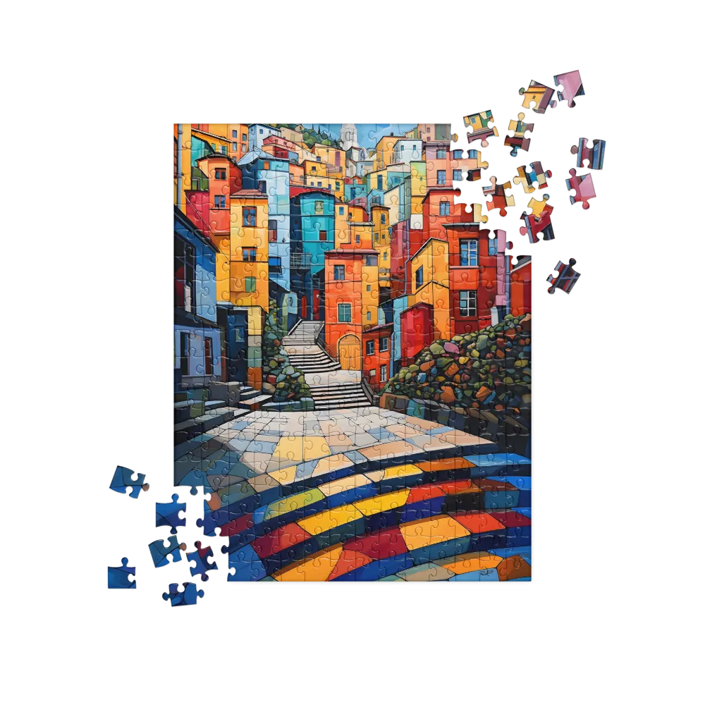 Vibrant Village: A Cubist Journey | Jigsaw Puzzle | 252 pieces