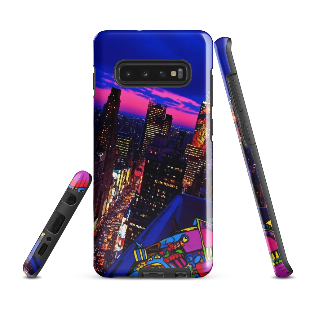 Neon Twilight: A City in Vibrance | Phone Case |  S10 Plus | Tough Case | Glossy