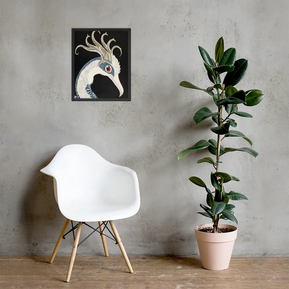 Elegance of the Majestic Peacock | Poster with Black Frame | 16″×20″