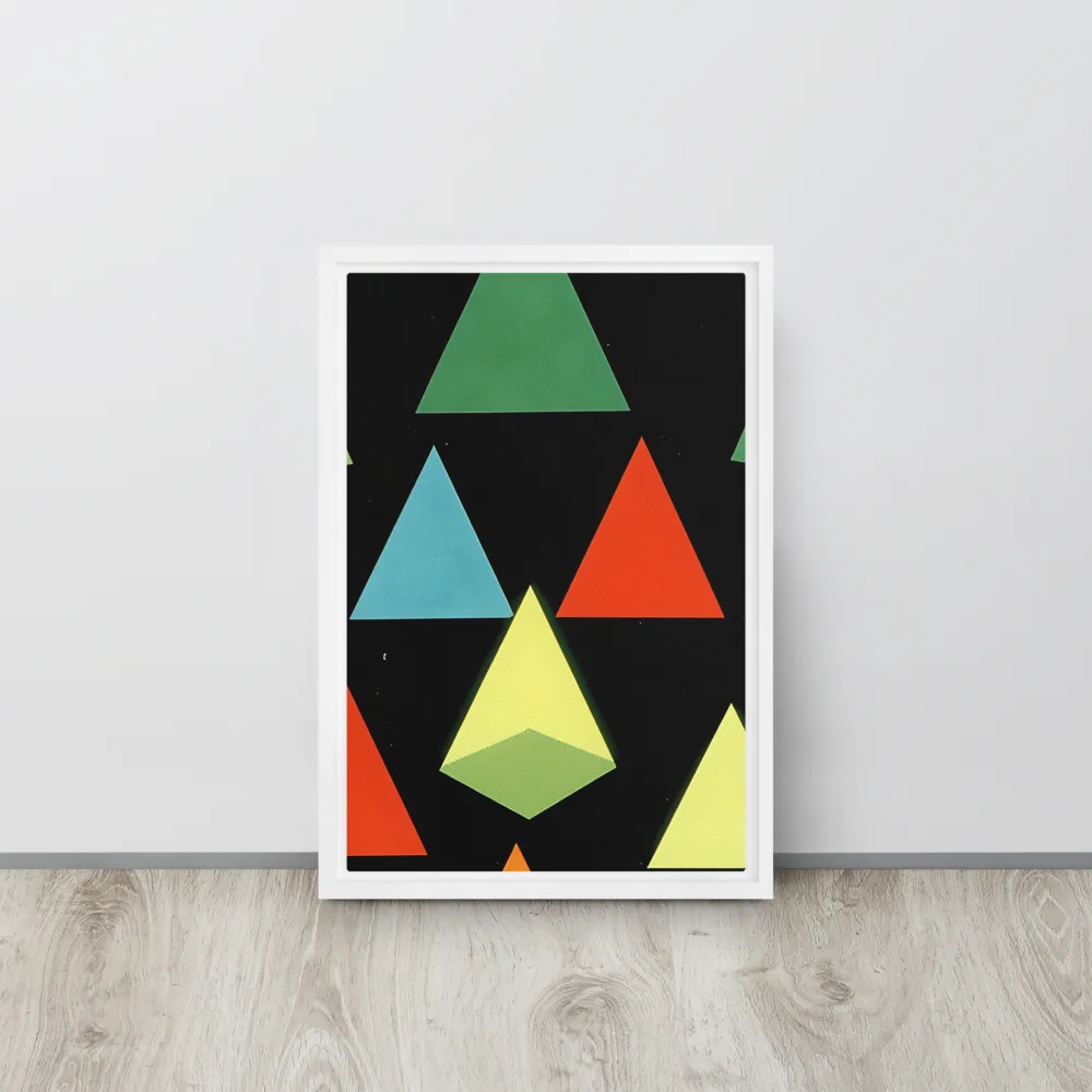 Geometric Harmony in Color | Canvas with White Frame | 12″×18″