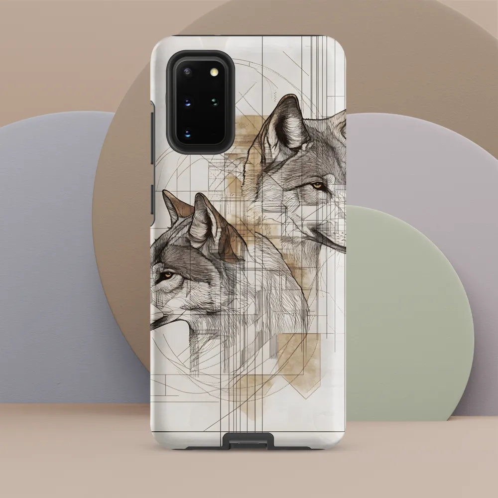 Geometric Harmony: The Essence of Wolves | Phone Case |  S20 Plus | Tough Case | Matte