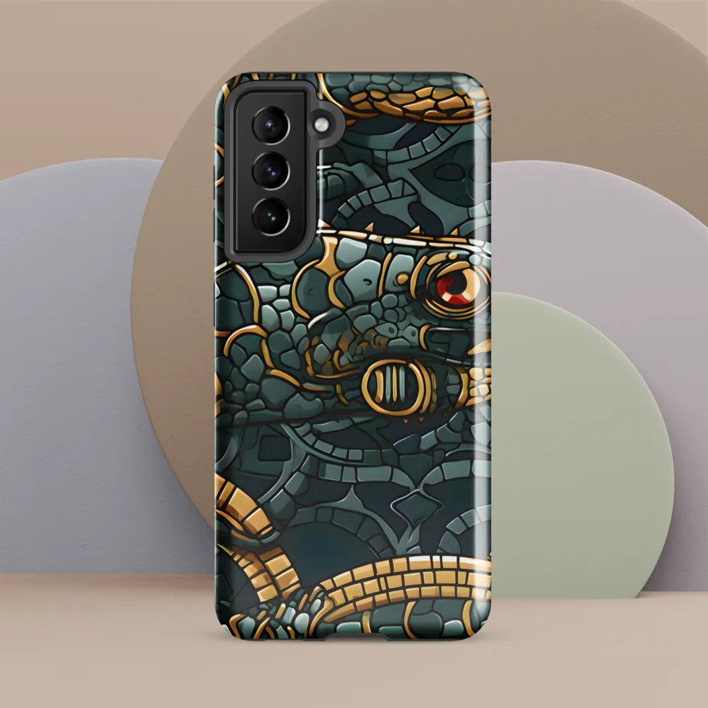 Reptilian Elegance: A Digital Art Nouveau Tapestry