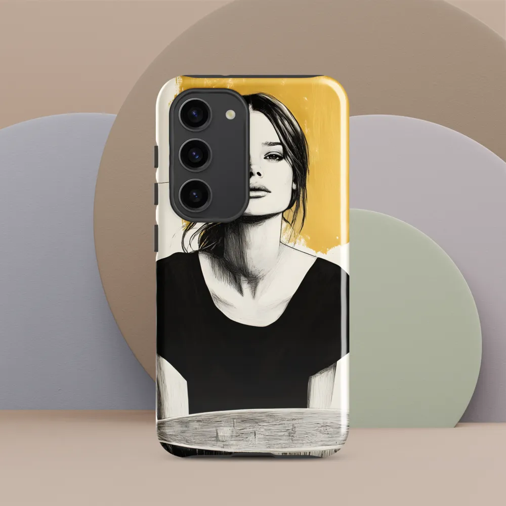 Golden Serenity: A Minimalist Portrait