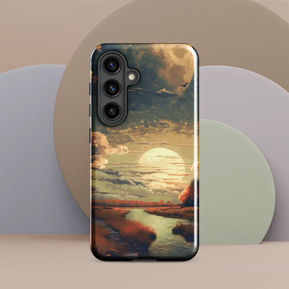 Whispers of Dusk: A Tranquil River Landscape