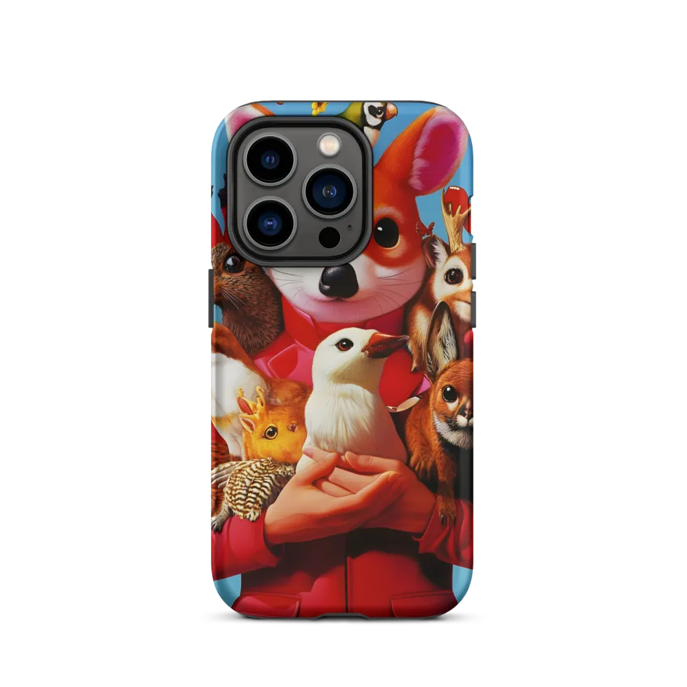 Harmony in Whimsy: A Modern Animal Ensemble | Phone Case |  14 Pro | Tough Case | Matte